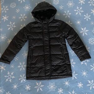 Athleta Girl Black Puffer Jacket Coat Hooded Size L/12